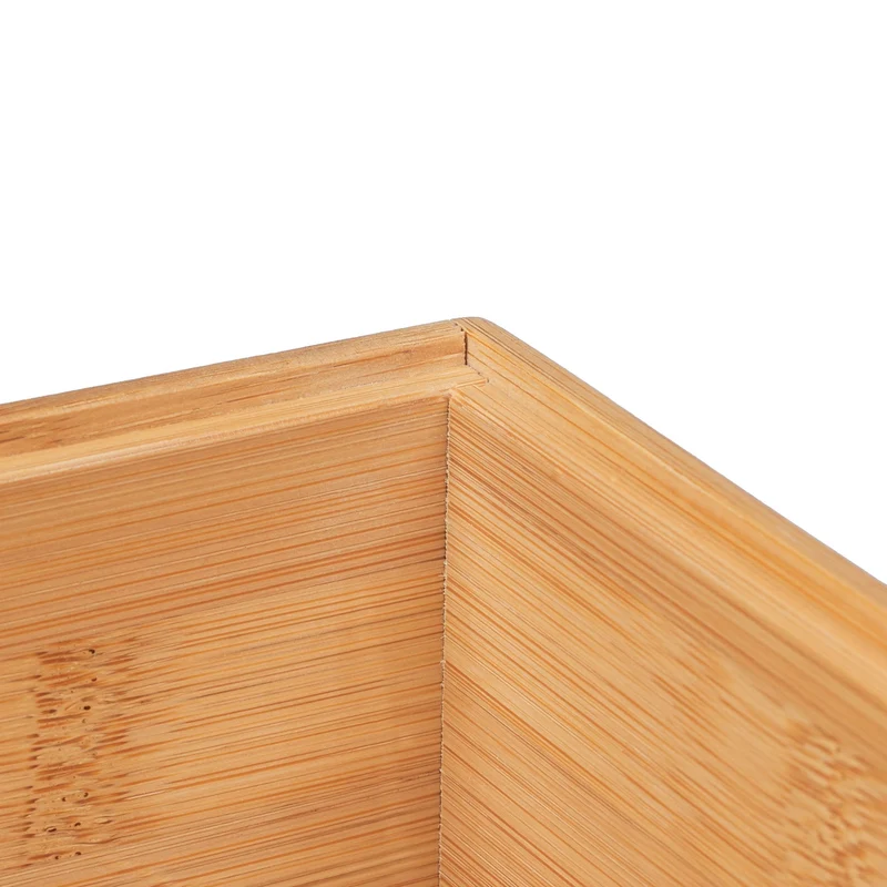Boîte de rangement empilable pratique salon 14 x 30 x 20 cm en bambou naturel 13_0012728
