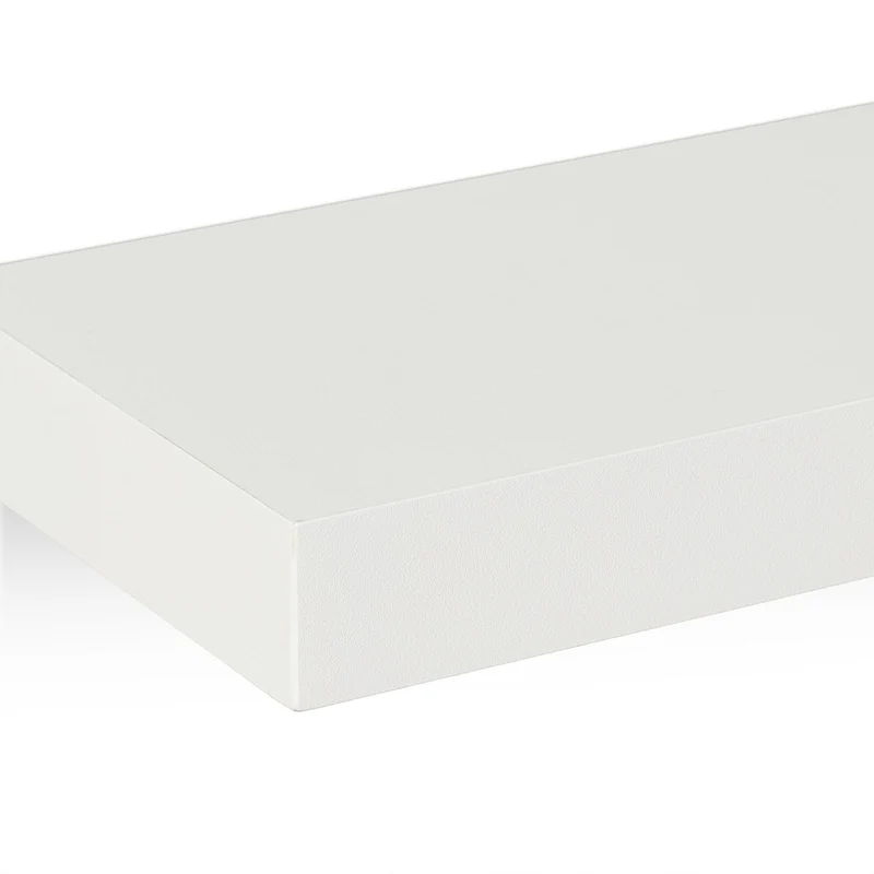 Lot de 3 étagères murales blanches spacieuses modernes pour salon chambre rangement déco en MDF blanc 13_0012737
