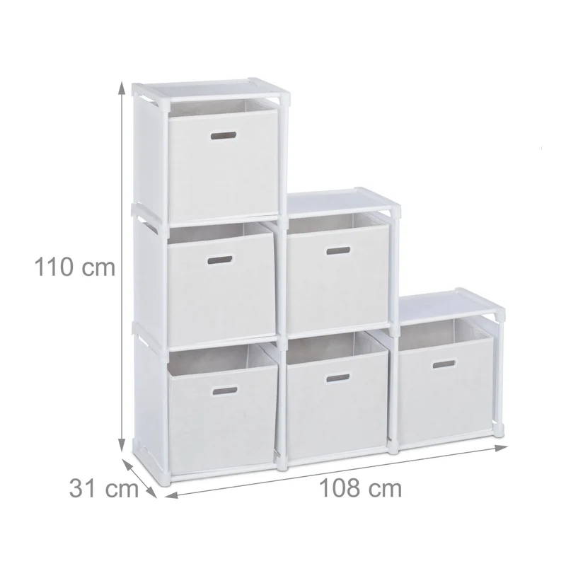 Étagère modulable 6 compartiments pratique séparateur de pièces 90 x 30 x 90 cm en MDF blanc 13_0011483