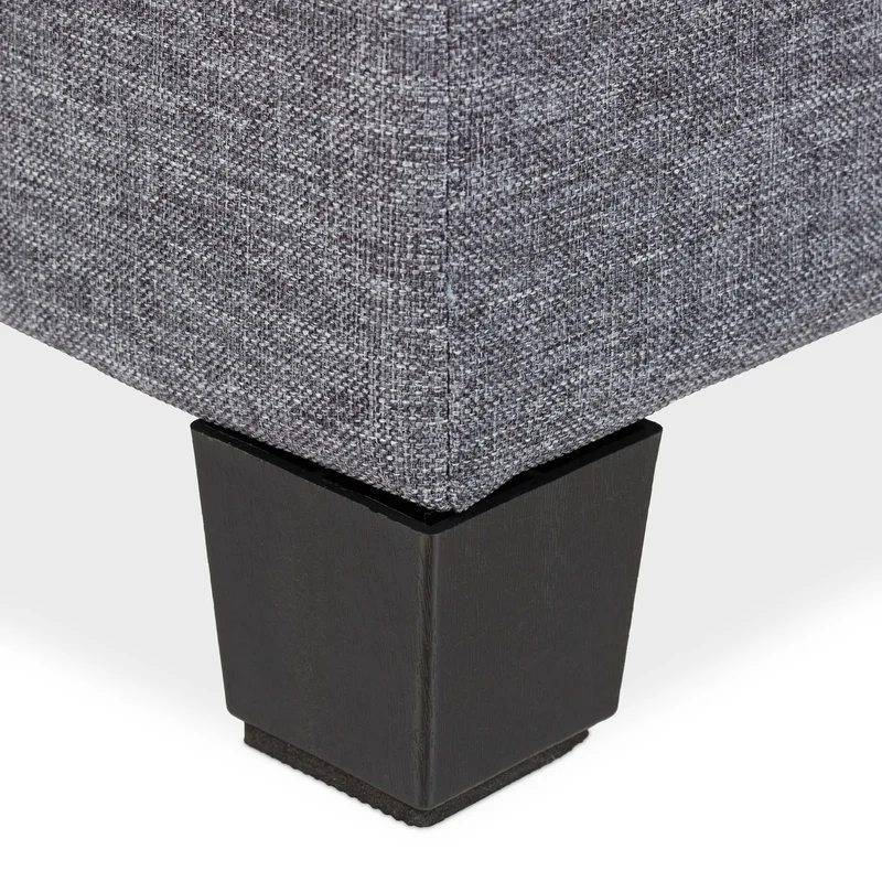 Tabouret de rangement design contemporain salon 40 x 40 x 40 cm assise confortable en tissu gris 13_0010871