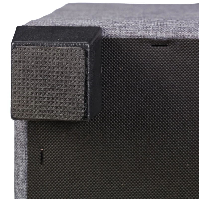 Tabouret de rangement design contemporain salon 40 x 40 x 40 cm assise confortable en tissu gris 13_0010871