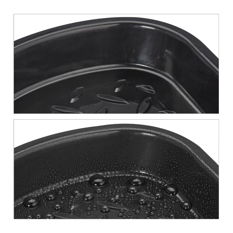 Lot de 3 bacs égouttoirs à chaussures pratique nettoyage facile 30 x 20 x 10 cm en plastique noir 13_0015383