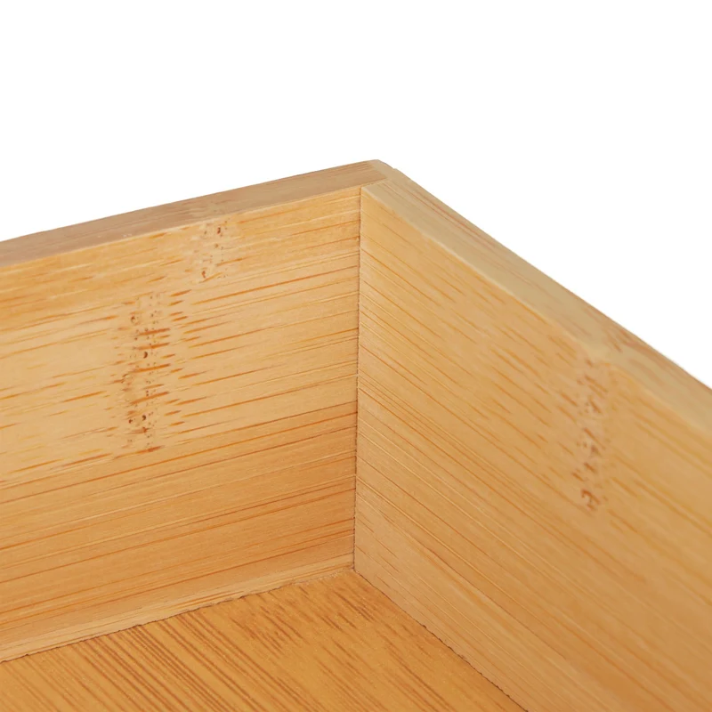 Lot de 5 boîtes de rangement pratiques pour bureau cuisine salle de bain 20 x 15 x 10 cm en bambou naturel 13_0010322