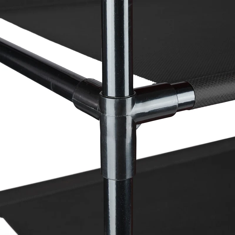 Étagère à chaussures ouverte design pratique entrée 158 x 83 x 28 cm accès facile en acier noir 13_0015410