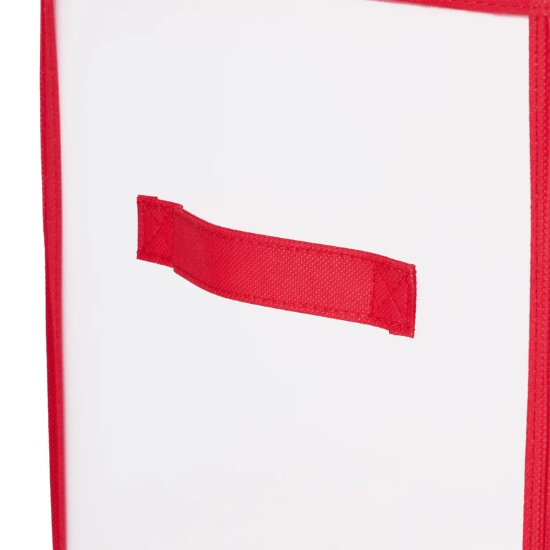 Boîte de rangement transparente pour boules de Noël 31 x 30 x 30 cm avec séparateurs amovibles en plastique rouge 13_0015807