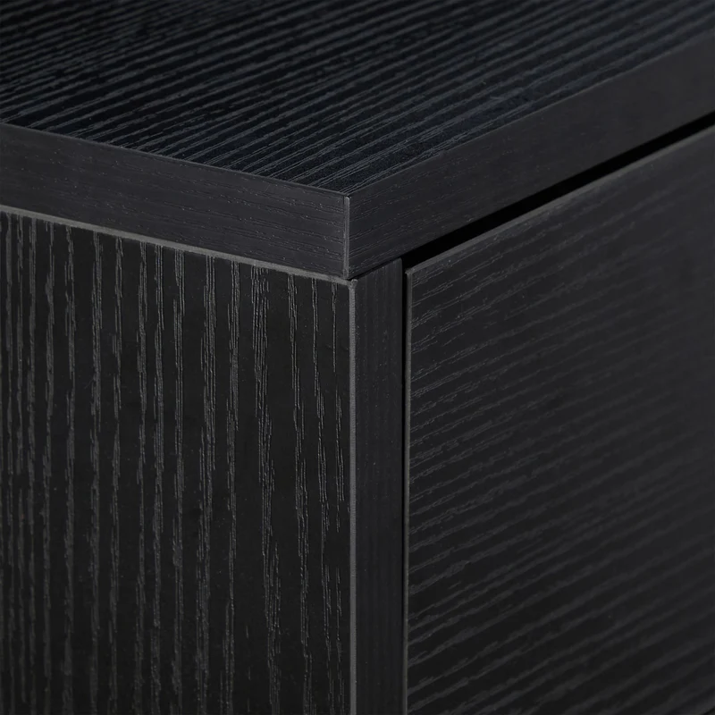 Table console moderne étroite 100 x 30 x 75 cm avec 2 tiroirs design pratique en bois noir 13_0010241