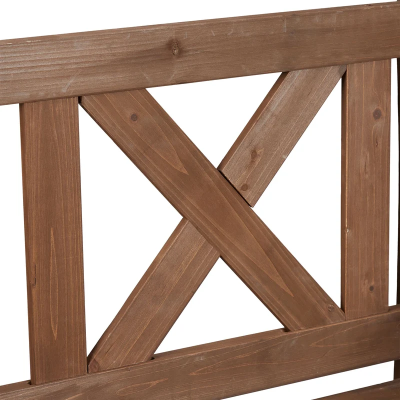 Banc de jardin coffre rustique 2 places 130 x 50 x 60 cm rangement pratique ambiance cosy en bois marron 13_0011352