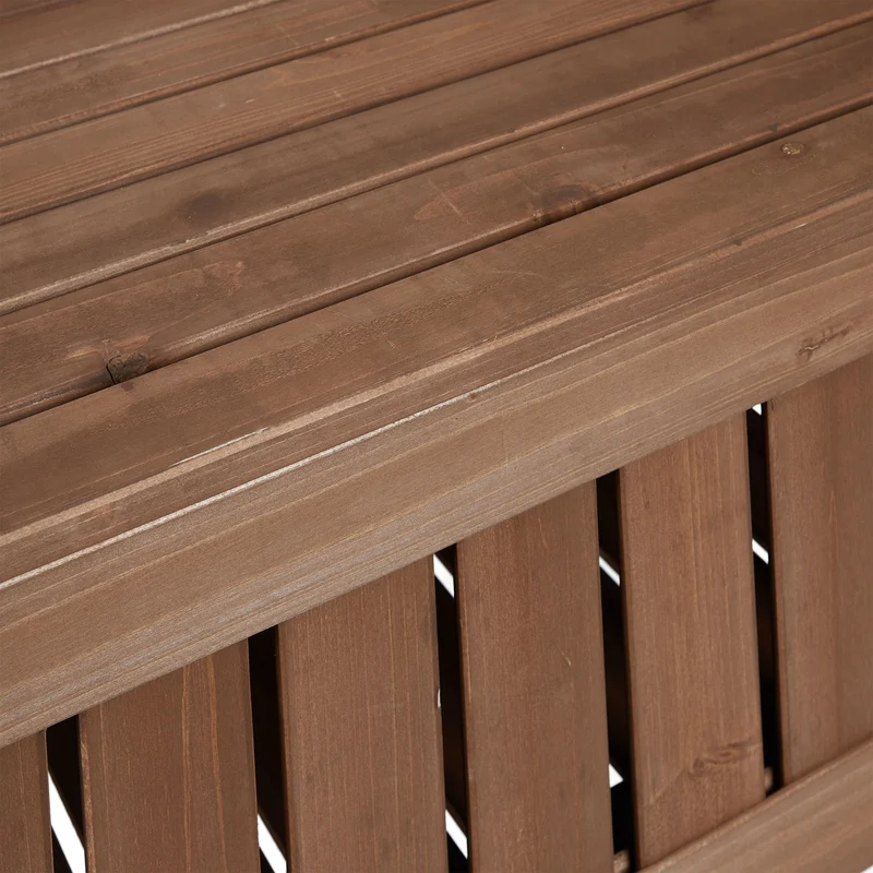 Banc de jardin coffre rustique 2 places 130 x 50 x 60 cm rangement pratique ambiance cosy en bois marron 13_0011352