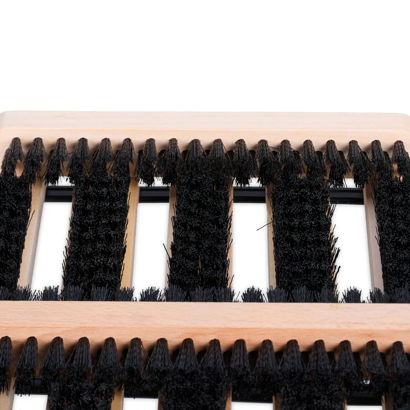 Grille gratte-pieds pratique jardin terrasse entrée 80 x 25 x 5 cm brosses en plastique finition bois marron 13_0015945