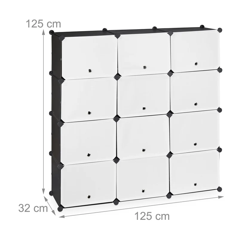 Étagère à chaussures modulable rangement optimal 24 compartiments 90 x 30 x 100 cm en plastique noir 13_0011003