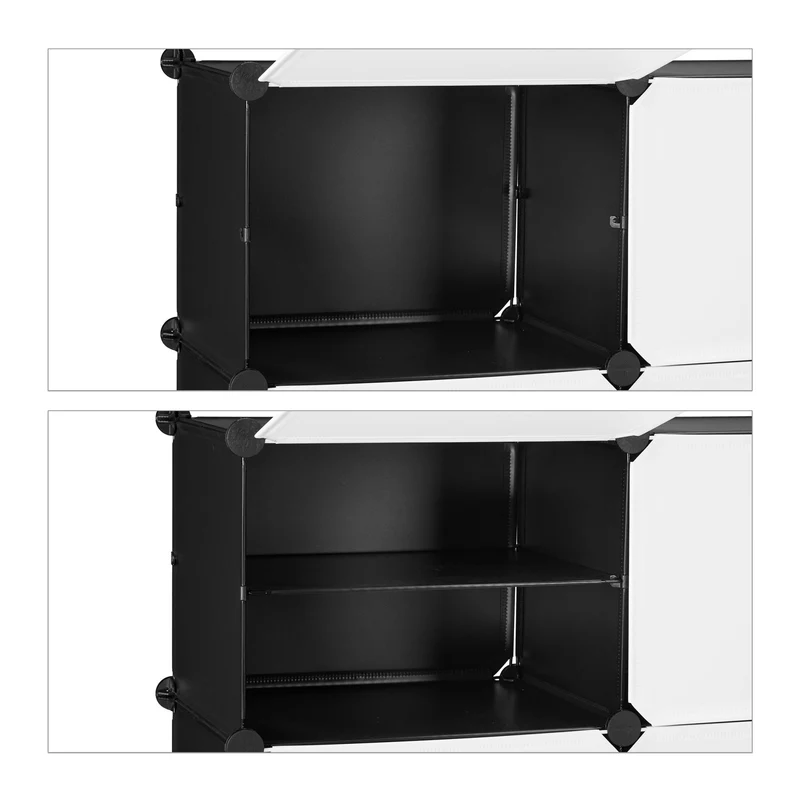 Étagère à chaussures modulable rangement optimal 24 compartiments 90 x 30 x 100 cm en plastique noir 13_0011003