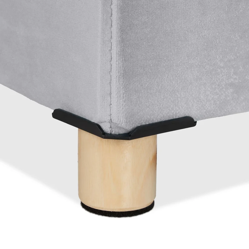 Banquette de rangement en velours matelassée 34 x 76 x 38 cm espace de stockage polyvalent style moderne en velours gris 13_0010924