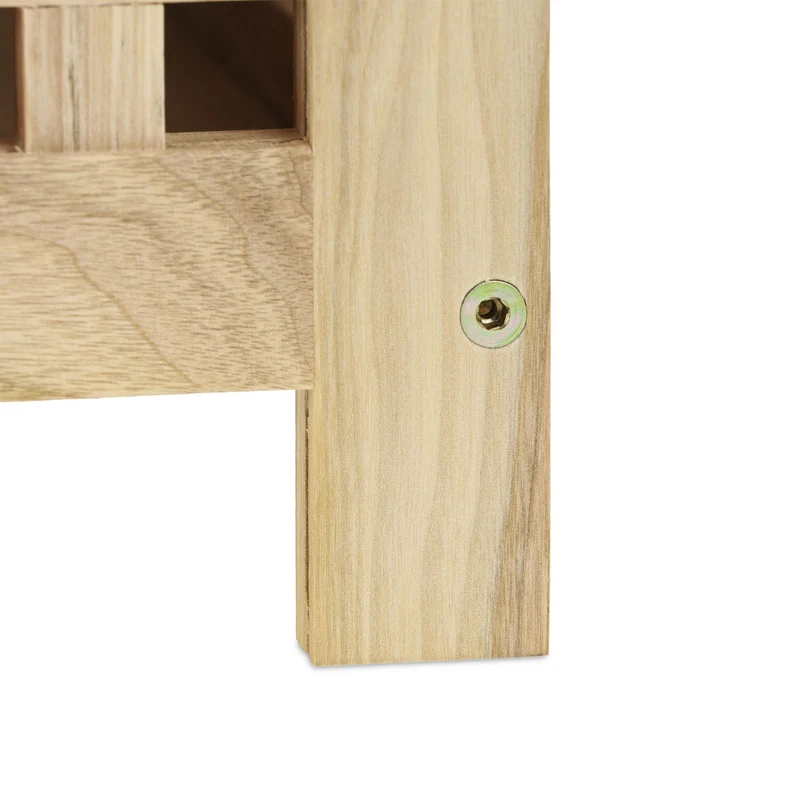 Panier à linge avec siège rembourré salle de bain 80 x 40 x 40 cm en bois de noyer crème 13_0011067