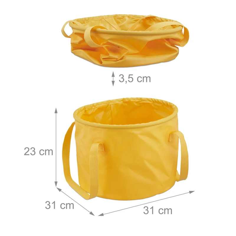 Seau pliable idéal camping pêche rangement facile 23 x 31 x 31 cm en PVC bleu 13_0015403