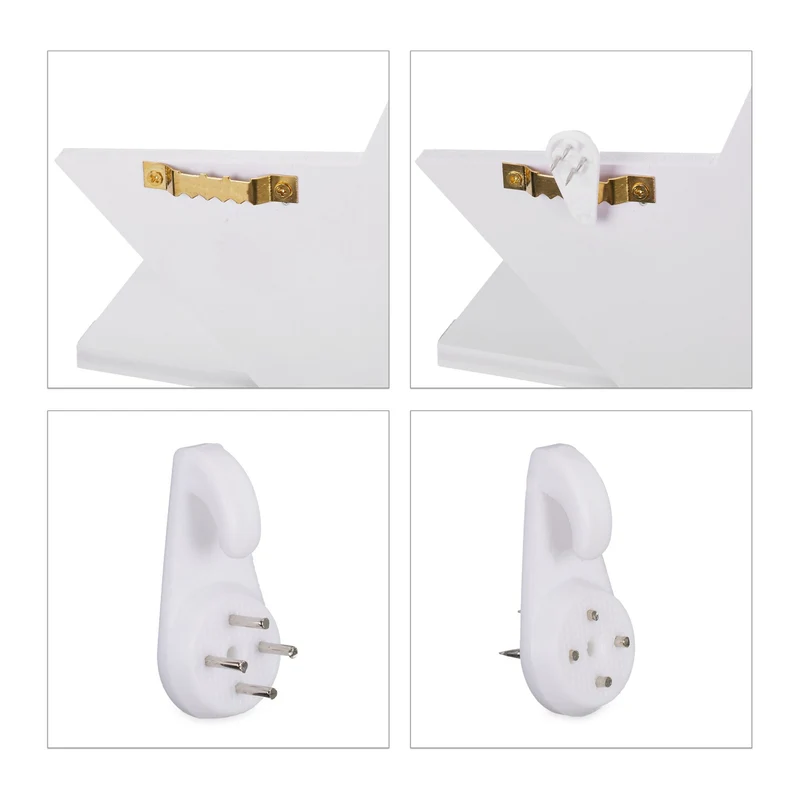 Étagère murale flottante design moderne chambre enfant 60 x 60 x 10 cm en pin blanc 13_0013358