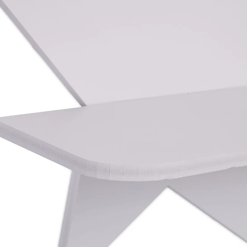 Étagère murale flottante design moderne chambre enfant 60 x 60 x 10 cm en pin blanc 13_0013358