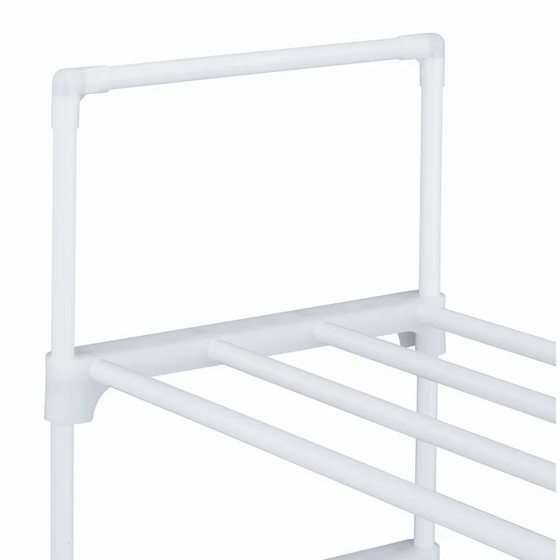Étagère à chaussures modulable pour dressing 175,5 x 93 x 30,5 cm rangement flexible 10 niveaux en acier blanc 13_0011371
