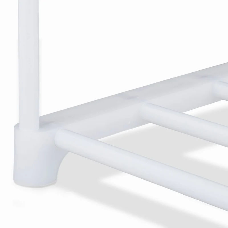 Étagère à chaussures modulable pour dressing 175,5 x 93 x 30,5 cm rangement flexible 10 niveaux en acier blanc 13_0011371