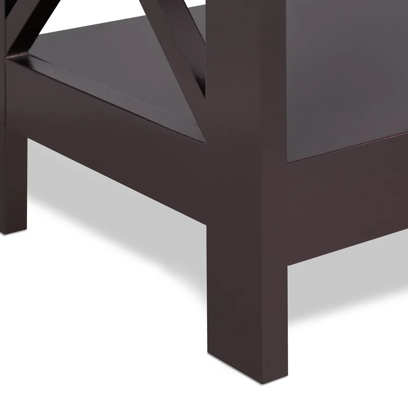 Console étroite avec tiroir décoratif 100 x 30 x 80 cm rangement pratique style moderne en bois brun foncé 13_0011351