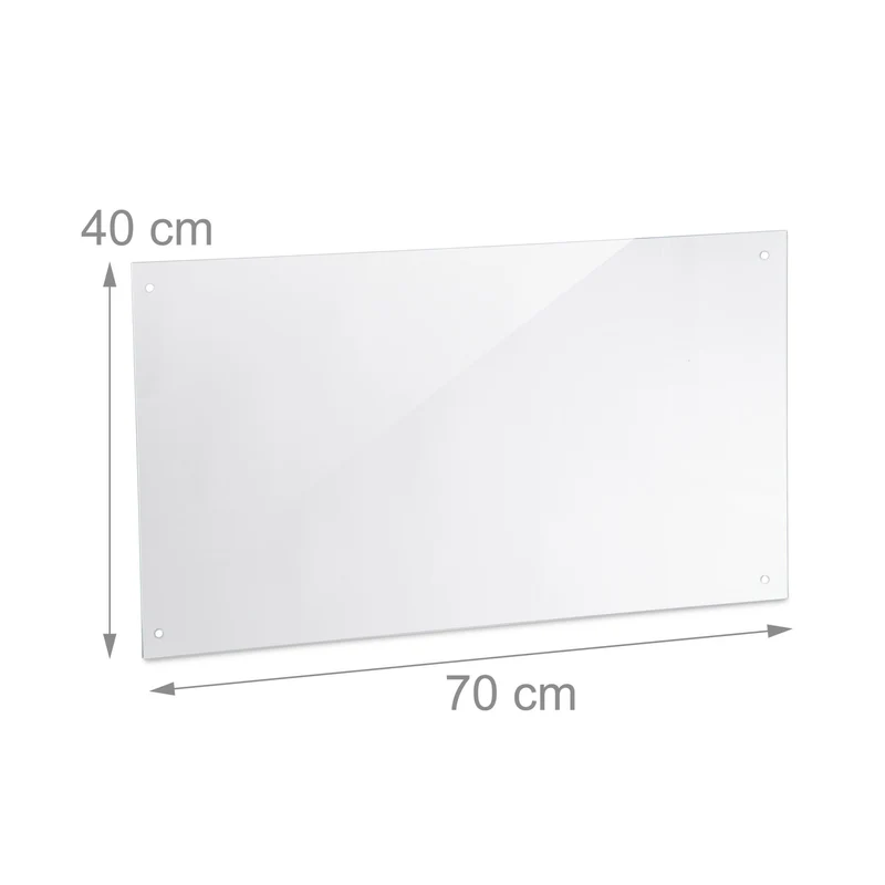 Crédence de cuisine protection murale en verre transparent 70 x 50 cm esthétique et facile à nettoyer en verre transparent 13_0009463