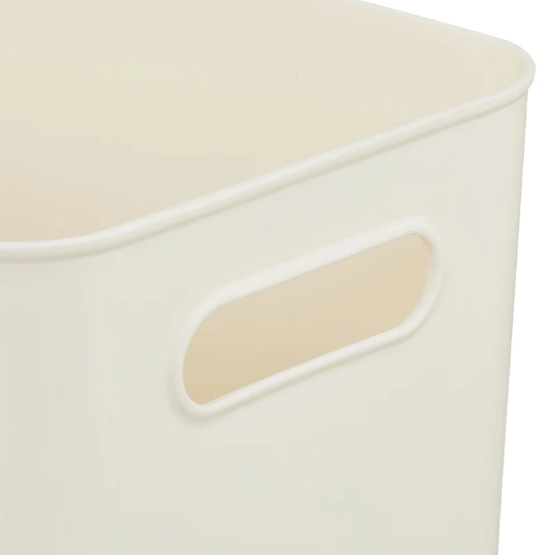 Lot de 2 bacs de rangement pratique empilables salle de bain bureau 16 x 26 x 17,5 cm en plastique naturel 13_0016852
