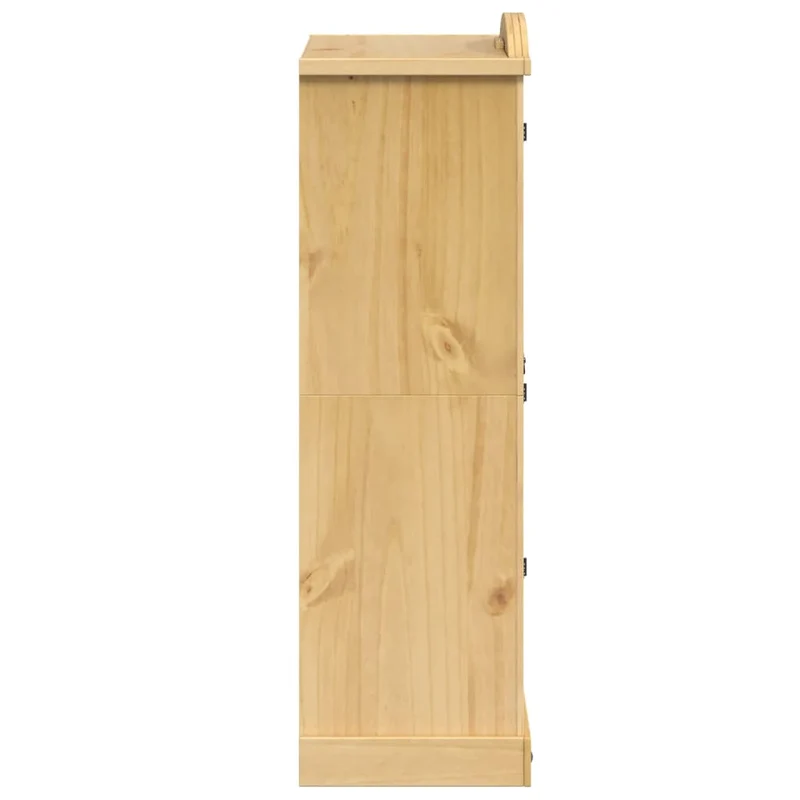 Armoire classique en bois massif pin 101 x 52 x 170 cm grande capacité rangement rustique en bois miel 02_0056479