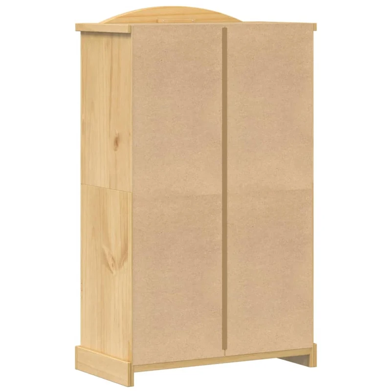 Armoire classique en bois massif pin 101 x 52 x 170 cm grande capacité rangement rustique en bois miel 02_0056479