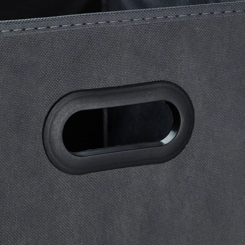Lot de 4 boîtes de rangement pliables pratiques 30 x 30 x 30 cm en tissu anthracite 13_0013905