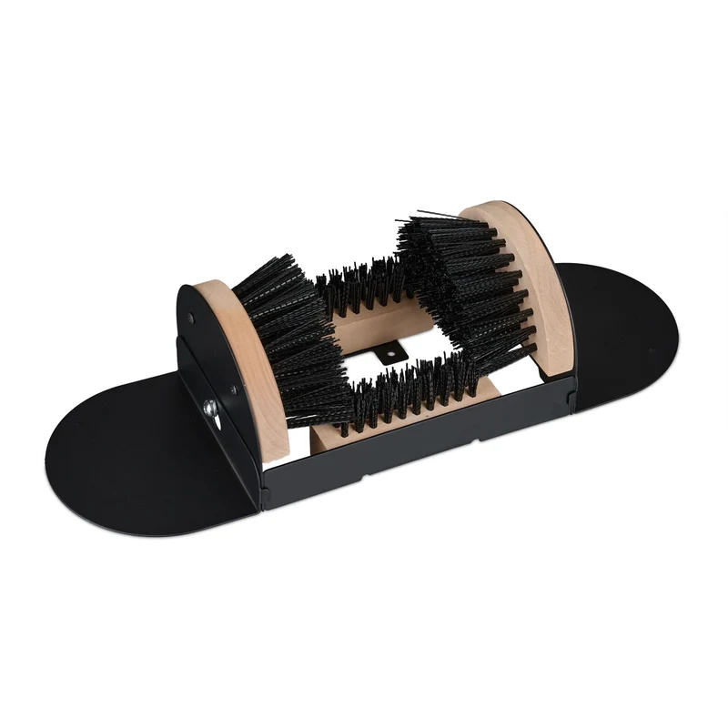 Racloir à chaussures extérieur pratique élimine salissures robustesse 40 x 25 x 10 cm en bois marron 13_0017116