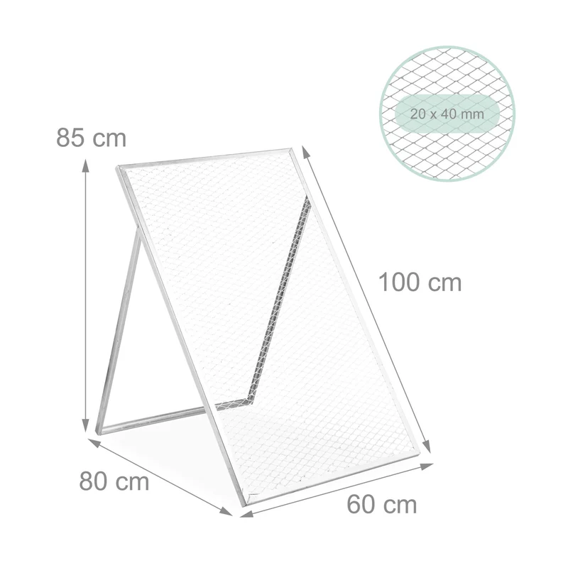 Tamis de jardin compacte polyvalent 100 x 60 cm idéal compost et matériaux fins en acier argent 13_0016815