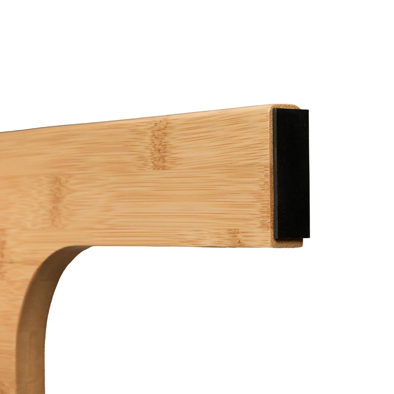 Tabouret de salle de bain ergonomique 35 x 30 x 20 cm pieds antidérapants en bambou naturel 13_0015150