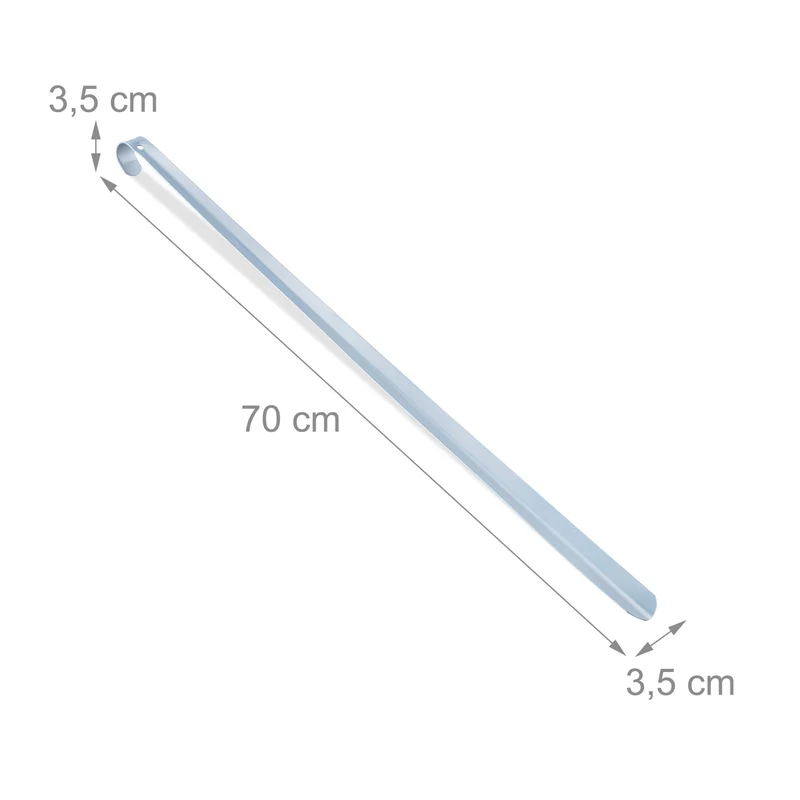 Lot de 2 chausse-pieds longs ergonomiques en métal argenté 70 x 10 cm idéal seniors confort optimal 13_0011967
