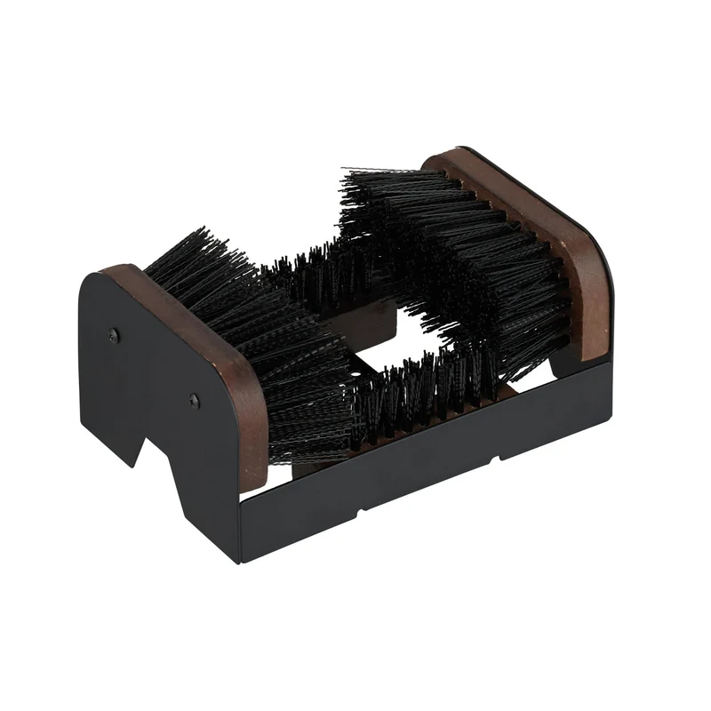 Nettoyeur de chaussures avec brosses antidérapantes extérieur 40 x 30 x 20 cm en bois noir 13_0017746