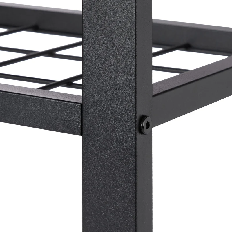 Banquette à chaussures moderne avec rangement pratique 90 x 40 x 45 cm en métal noir 13_0011071