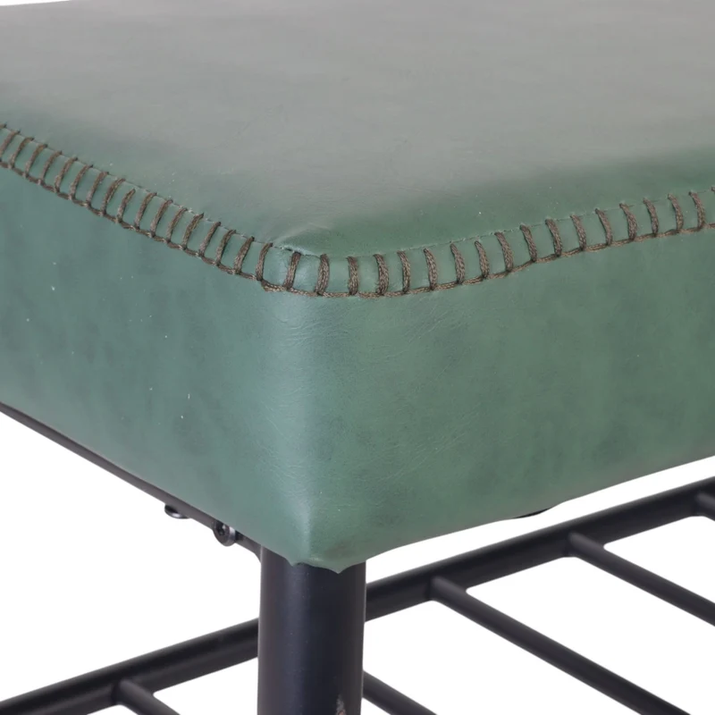 Banc à chaussures élégant avec 2 étagères pratique entrée 100 x 30 x 50 cm en fer noir 13_0017692