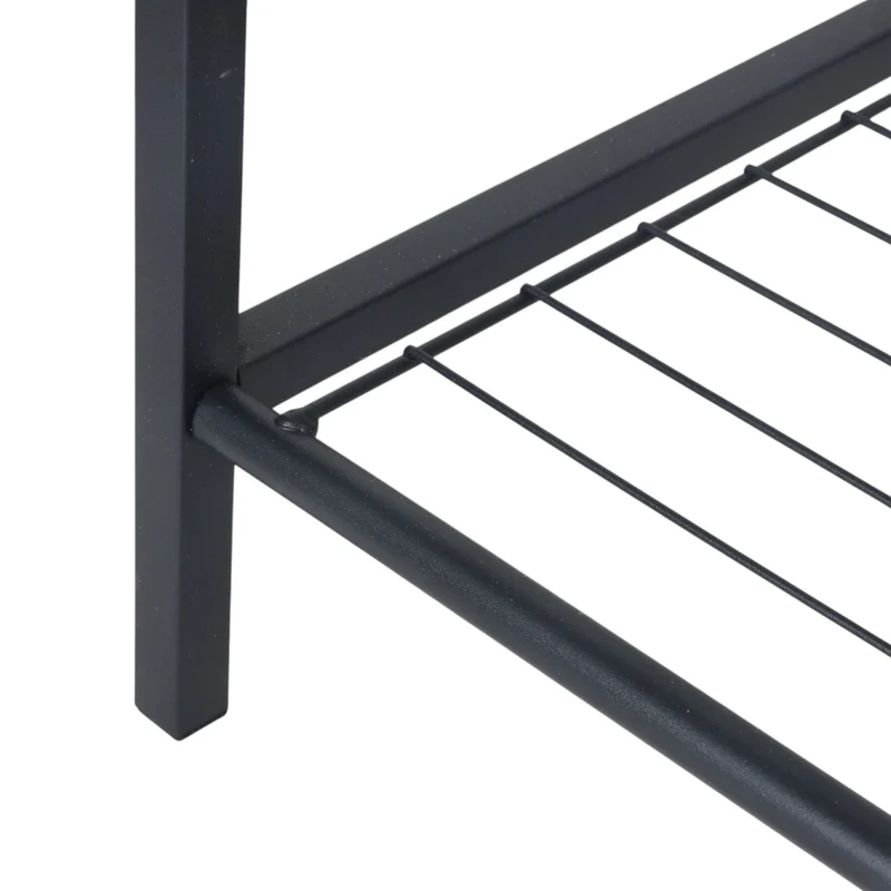 Portemanteau 2 en 1 avec étagère pour chaussures 90 x 40 x 180 cm pratique style industriel en métal noir 13_0017675