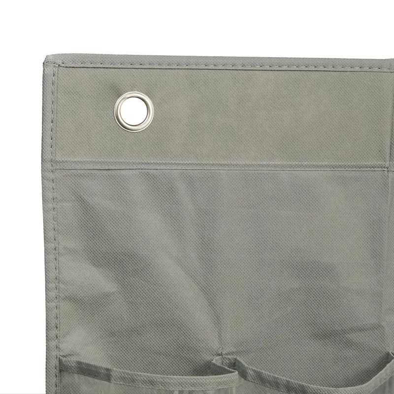 Organiseur à chaussures à suspendre 15 pochettes pratique rangement moderne chambre 120 x 30 cm en plastique gris 13_0015381