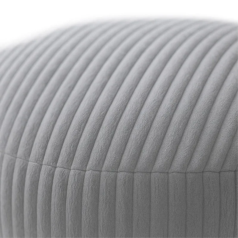 Pouf en velours côtelé design bohème salon 35 x 50 cm siège pratique et confortable en velours beige 13_0017775