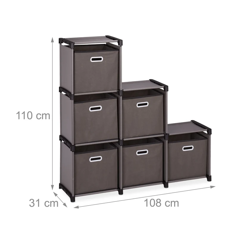 Etagère modulable pratique pour rangement 60 x 30 x 120 cm en bois gris 13_0011465