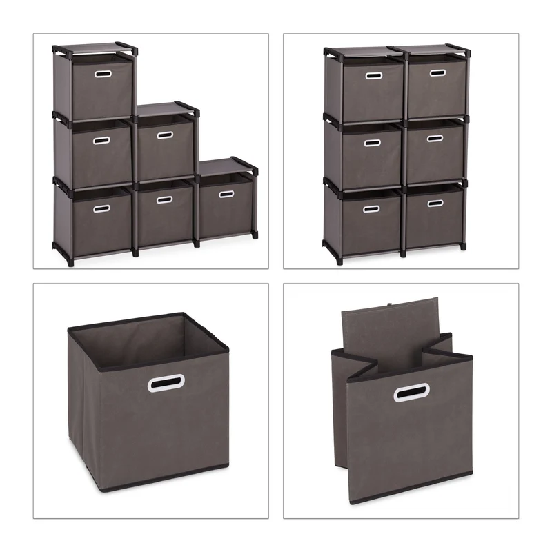 Etagère modulable pratique pour rangement 60 x 30 x 120 cm en bois gris 13_0011465