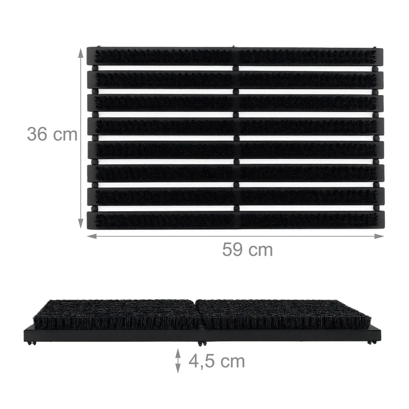 Paillasson grille gratte-pieds pratique pour extérieur 60 x 30 x 5 cm en bois marron 13_0017512