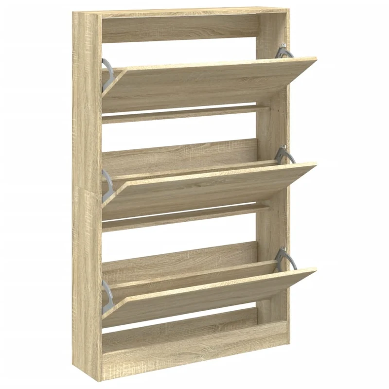 Armoire à chaussures range chaussures rangement meuble entrée couloir salon sonoma 80 x 21 x 125,5 cm bois ingénierie brun 02_0021730