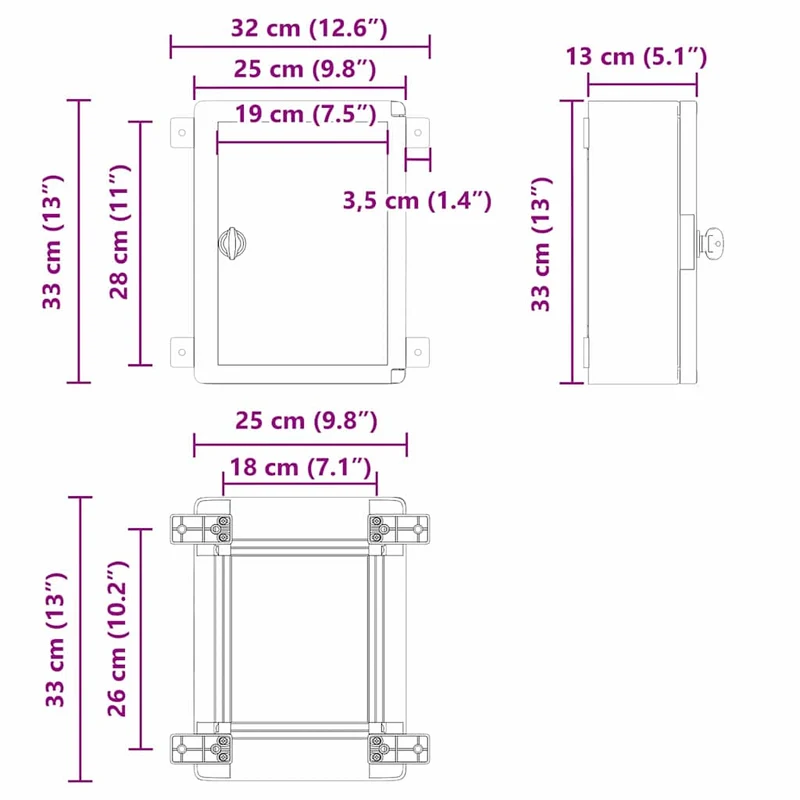 Armoire de contrôle moderne intérieure extérieure rangement 47 x 20 x 60 cm en plastique abs gris 02_0058194
