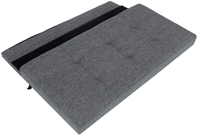 Banc coffre pouf de rangement 86 litres gris foncé 12_0000237