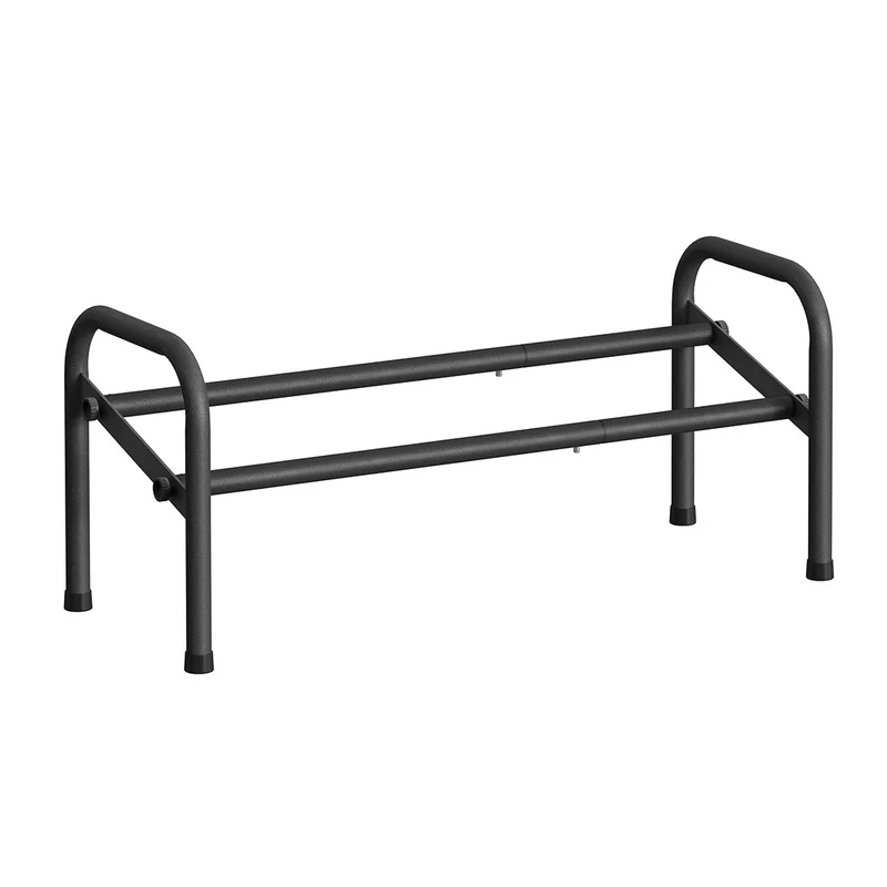 Étagère à chaussures à 2 niveaux rangement ajustable pour chaussures pour entrée placard assemblage facile en métal noir 12_0005466