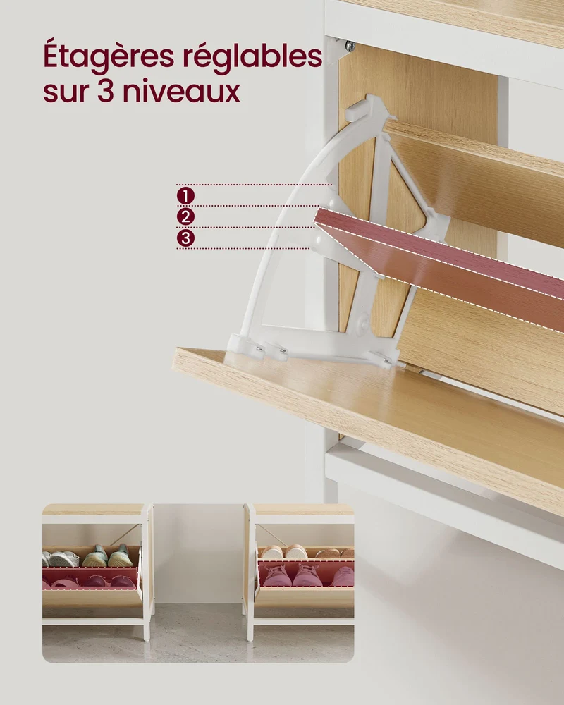 Meuble d’entrée avec banc 9 crochets et étagère porte-manteaux vestiaire pour couloir chambre style industriel marron rustique et noir 12_0006387