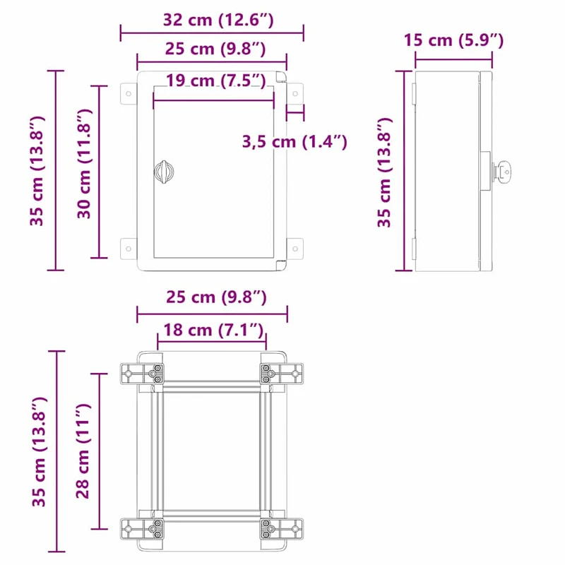 Armoire de contrôle moderne rangement intérieur extérieur 47 x 20 x 60 cm en plastique gris 02_0058195