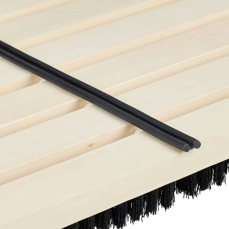 Grille gratte-pieds pratique avec brosses antidérapantes 60 x 30 x 10 cm en bois marron 13_0017511
