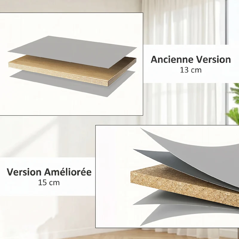 Coffre de rangement banc 100 x 40 x 40 cm couvercle sécurisé support 120 kg moderne en panneaux de particules gris 21_0001706