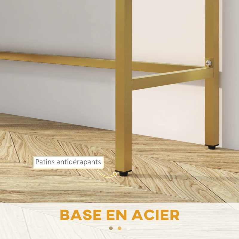 Console d'entrée 80 x 31.5 x 75 cm avec 2 tiroirs antibasculement pieds stables style moderne en bois d'ingénierie blanc 21_0002710